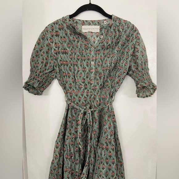 Daughters of India The Prairie Midi Dress Sage Green Size XS - Picture 5 of 10